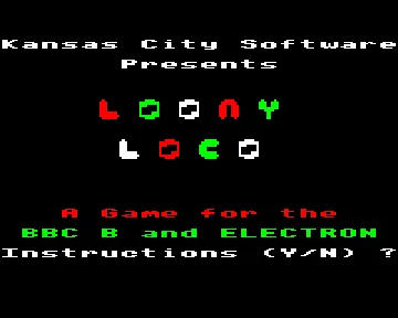 Loony Loco (198x)(Kansas City Software) screen shot title